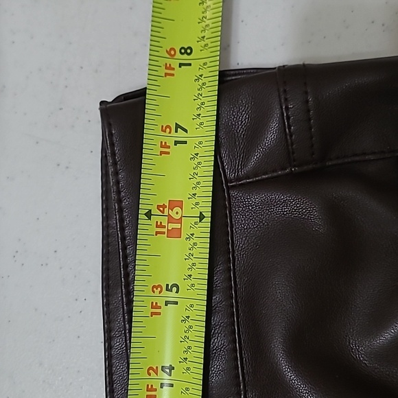 Dear John Dark Brown Faux Leather JEANNE Flare Pants size 31 - Picture 8 of 11